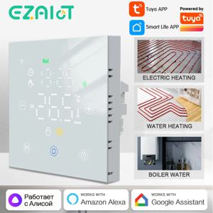 Smart Tuya WiFi 물/전기 바닥 난방 온도 조절기 물 가스 보일러 온도 제어 Alexa Google과 함께 작동하는 음성