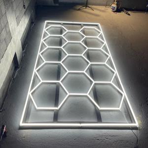 차고 육각형 Led 천장 조명 체육관 이발소 벌집 빛 110V-240V Led 튜브 조명 자동차 수리 자세히 조명