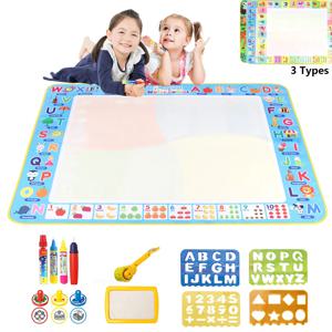 100x80CM 재사용 가능한 매직 펜으로 매직 워터 드로잉 매트 낙서 몬테소리 페인팅 보드 교육 완구 어린이 선물 39X31in