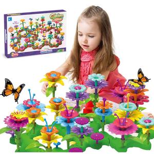 소녀 DIY 꽃 정원 장난감 빌딩 블록 어린이 유아 Playset 꽃다발 크리 에이 티브 성장 꽃 정원 부모-자식 Interct
