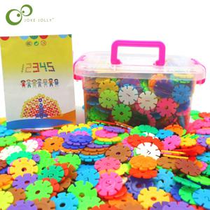 60/100/200pcs 조기 교육 삽입 가방 눈송이 Buliding 블록 세트 아기 퍼즐 플라스틱 조립 Buliding 블록 장난감 DDJ