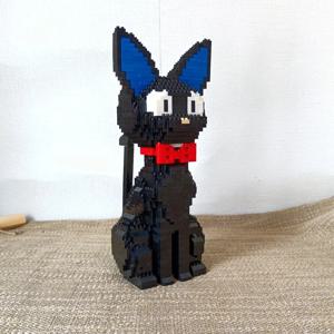 매력적인 시바견 또는 검은 고양이 빌딩 블록 키트(가방에 들어 있음) 창의적이고 독특한 선물 아이디어 장식 조각을 위한 유쾌한 애완 동물 모델