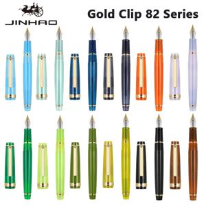 Jinhao 82 만년필 골든 클립 EF/F/M 펜촉 아크릴 잉크 펜 편지지 비즈니스 사무용품 용 고급 쓰기 펜
