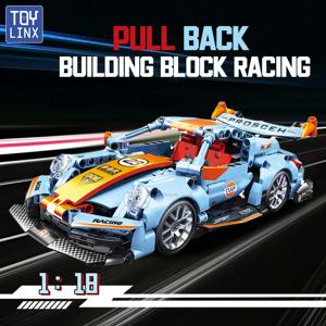 테크니컬 레이싱 스포츠카, 1:18 모델 MOC 빌딩 블록, 도시 기계식 스피드 차량, 슈퍼카 퍼즐, 어린이 장난감, 911TS, 523PCs