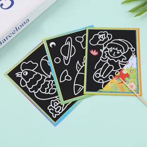 10pcs 어린이 스크래치 몬테소리 그리기 장난감 DIY 종이 만화 미술 그림 교육 몬테소리 어린이 어린이 아기 장난감 선물