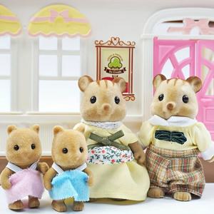 부활절 토끼 가족 숲 동물 1:12 스케일 인형 집 미니어처 Accessorie 토끼 곰 순록 소녀 선물을위한 놀이 척