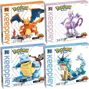 포켓몬 조립 빌딩 블록 장난감 애니메이션 피규어 Charizard Mewtwo Venusaur 만화 모델 장식품 장난감 어린이 생일 선물
