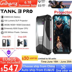 Unihertz Tank 3 Pro 8849 견고한 5G 스마트폰 안드로이드(100루멘 프로젝터 포함) 32GB 512GB 23800mAh 6.79인치 FHD 방수 전화기