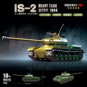 WW2 군사 클래식 모델 타이거 레오파드 KV-1 KV-2 IS-2 무거운 탱크 컬렉션 모델 빌딩 블록 벽돌 장난감 소년 선물