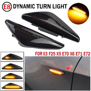 스모크 카 다이나믹 LED 사이드 마커 라이트, 방향 지시등, BMW X3 F25 X5 E70 X6 E71 E72 2008-2014, 2 개