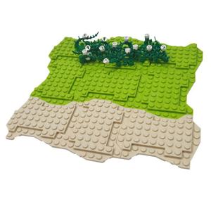 4pcs 불규칙한 특수베이스 플레이트 DIY 조립 빌딩 블록, 식물 나무 숲 정원 피규어 부품 어린이를위한 장난감