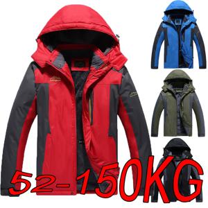 따뜻한 자켓 남자 플러스 사이즈 L-9XL 겨울 플러스 벨벳 두꺼운 내한 야외 레드 블랙 블루 후드 등산복