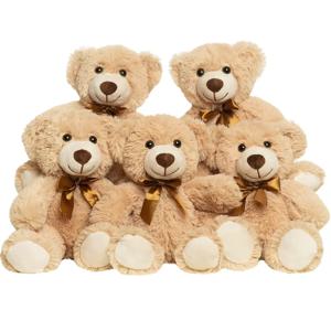 5pcs 곰 박제 동물 플러시 장난감 아이 여자 친구를위한 선물, 크리스마스 발렌타인 데이 생일 선물을위한 13.5in 박제 곰