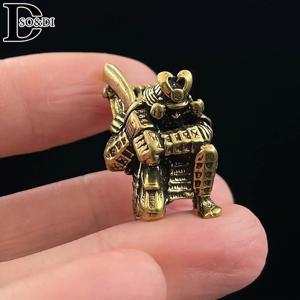 일본 브로드 소드 사무라이 EDC 황동 나이프 비즈 랜야드 펜던트, 야외 도구, DIY 파라 코드 우븐 팔찌, 매력 액세서리
