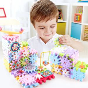뜨거운 83-263 PCS 전기 기어 3D 퍼즐 모델 구축 키트 플라스틱 벽돌 블록 어린이를위한 교육 장난감 어린이 크리스마스 선물