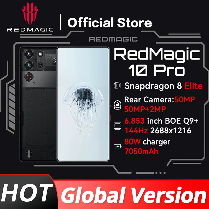 기존 RedMagic 10 Pro 5G 글로벌 버전 게임용 휴대 전화 6.853 