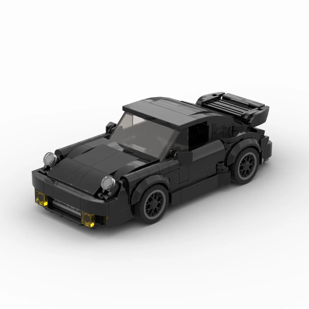 MOC-Black Bird 930 터보 레이싱 럭셔리카 로고, 차량 스피드 챔피언 레이서 빌딩 블록, 브릭 크리에이티브 차고 장난감