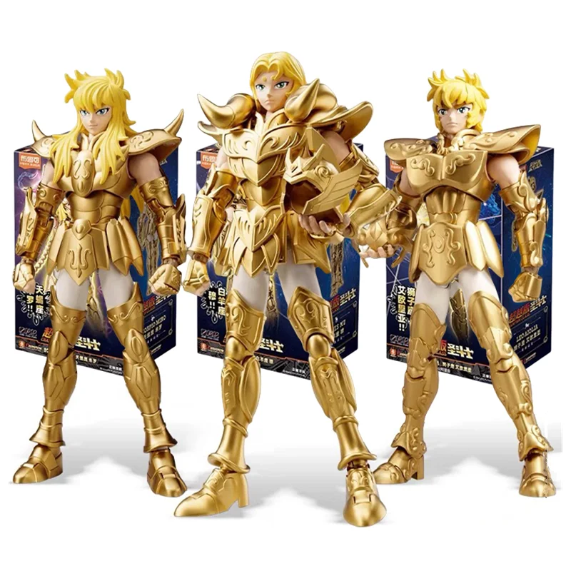 Saint Seiya 액션 피규어 Milo Mu Aiolia 골드 조디악 징후 PVC 조립 그림 아민 키즈 장난감 컬렉션 선물