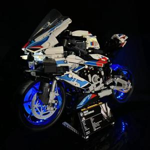 BYB LED 조명 키트, 42130 M 1000 RR 오토바이 빌딩 블록 장식 램프 리모컨, 레고 빌딩 블록 미포함