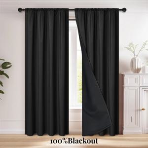 막대 주머니가 있는 1pc 100% 정전 커튼, 거실용 커튼, 침실, 주방, 창 커튼, 거실 커튼