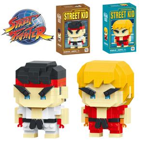 애니메이션 스트리트 파이터 격투 게임 액션 빌딩 블록, KenMasters 호시 류 ABS 귀여운 장난감 빌딩 블록, 어린이 선물