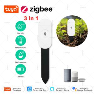 Zigbee 토양 테스터 수분 센서 미터 Tuya 온도 습도 식물 용 수분 감지기 스마트 홈 자동화 관개