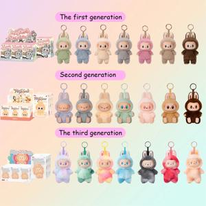 100% 정품 오리지널 Labubu 몬스터 마카롱 블라인드 기본 에틸렌 베이스 타입 체인 펜던트 Collectible Gifts