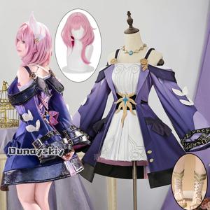 Honkai: 스타 레일 Cyrene 코스프레 의상 Cyrene Purple Lolita 여성 드레스 유니폼 애니메이션 할로윈 역할 가발 신발 정장