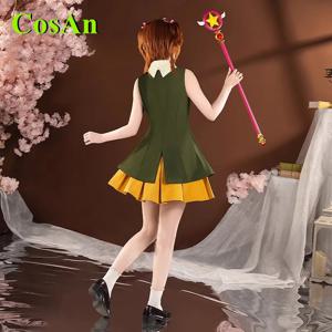 CosAn Anime Cardcaptor 사쿠라 기노모토 사쿠라 코스프레 의상 귀여운 드레스 카드 캡터 활동 파티 역할 놀이 의류 New