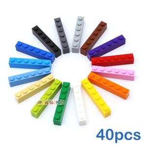 40pcs DIY 빌딩 블록 두꺼운 피규어 벽돌 1x6 도트 교육 크리 에이 티브 크기 어린이를위한 3009 플라스틱 장난감과 호환 가능