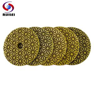RIJILEI 5PCS 4 인치 다이아몬드 연마 패드 화강암 대리석 연삭 디스크에 대 한 100mm 유연한 젖은 콘크리트 바닥 연마 패드