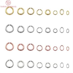 (3622) 50PCS 24K 골드 컬러 진짜 실버 컬러 도금 황동 점프 링 분할 링 보석 찾기 귀걸이 액세서리 도매