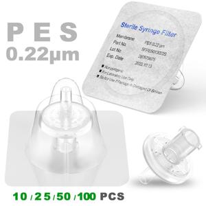 멸균 주사기 필터, PES 멤브레인 0.22μm 기공 크기, 직경 13mm, Ks-tek에서 개별 포장 10/50/100 개
