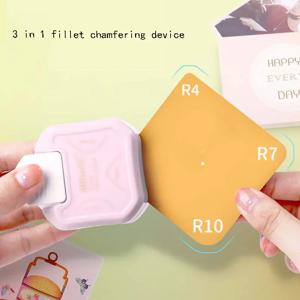 3-in-1 미니 코너 라운더 펀치 R4 R7 R10 R5mm 카드 용 라운드 코너 트리머 커터 인화지 라미네이팅 파우치 편지지