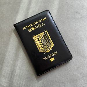 타이탄 여권 커버에 대한 공격 Anime Shingeki No Kyojin 여권용 여행 케이스 Wings of Freedom