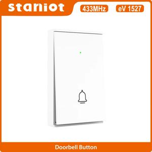 Staniot 433MHz 환영 지능형 무선 초인종 홈 도난 경보기 시스템 용 배터리가있는 스마트 도어 벨 버튼