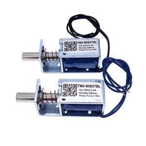 DC 12V 24V 10mm 전기 잠금 장치 전자석 TAU-S0837DL-D 스트로크 캐비닛 도어 잠금 장치 용 자기 잠금 장치