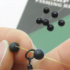 낚시 비즈 스페이스 스토퍼 블랙 라운드 소프트 및 하드 콩 낚시 미끼 후크 리그 액세서리, 3mm-12mm, 100 개