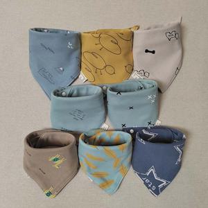 8 조각 아기 Bibs 두건 삼각형 면화 부드러운 유아 먹이 Burp Cloth 신생아 젖니가 남 Slaiva 수건 소년 소녀 액세서리