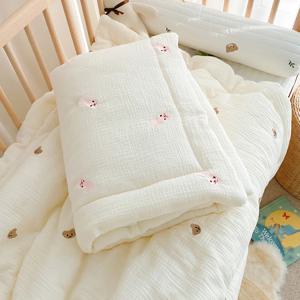 만화 곰 토끼 아기 이불 신생아 낮잠 퀼트 부드러운 면화 유아 담요 봄 가을 겨울 Swaddle 포장 침구 100*120CM