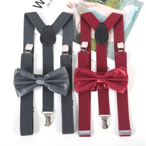 멜빵 Bowtie 남성용 바지 의류 세트 성인 서스펜더 남자 셔츠 드레스 여성 웨딩 파티 탄성 Y 백 정장 액세서리