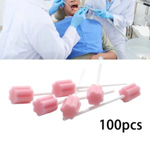 100Pcs 치아 청소 스폰지 휴대용 일회용 구강 케어 스폰지 면봉 혀 코팅 구강 청소 나쁜 호흡 호흡