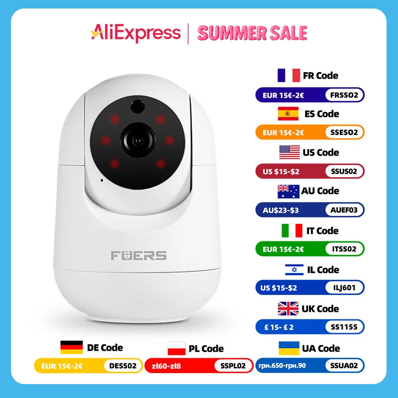 Fuers 투야 스마트 홈 실내 무선 IP 감시 카메라, 5MP 와이파이 카메라, AI 감지, 자동 추적 보안 베이비 모니터