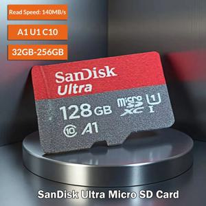 샌디스크 마이크로 SD 메모리 울트라 TF 플래시 카드 A1 V10 C10 U1 32GB 64GB 128GB 256GB 카메라 폰 닌텐도 스위치 태블릿 드론용