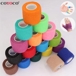 COYOCO 다채로운 자기 접착 탄력 붕대 4.8m 스포츠 랩 테이프 무릎 지원 패드 손가락 발목 손바닥 애완 동물 문신 손목