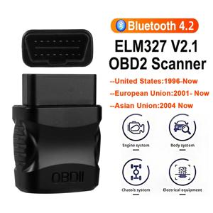 차량 엔진 오류 코드 리더, V2.1 OBDII ELM327, OBD2 블루투스 4.2 스캐너, EOBD, IOS, 안드로이드 휴대폰용 자동차 진단 도구