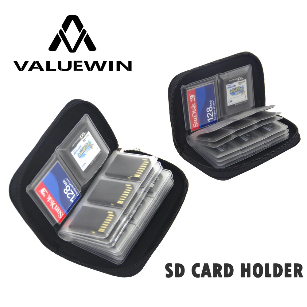 CF/SD/Micro SD/SDHC/MS/DS 게임 액세서리 메모리 카드 상자 용 메모리 카드 보관 가방 운반 케이스 홀더 지갑 22 슬롯