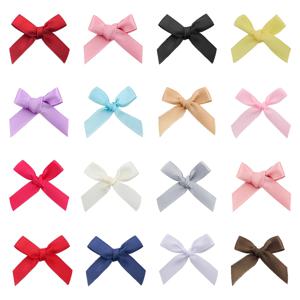 50 개/몫 4*3.5cm 신선한 핑크 리본 활 작은 크기 새틴 리본 활 꽃 공예 장식 세공 DIY 파티 장식