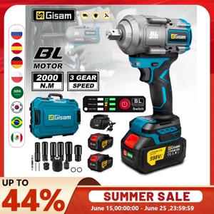 Gisam 2000N.M 토크 브러시리스 전기 임팩트 렌치 Makita 18V 배터리 핀용 1/2 인치 스크루 드라이버 무선 전기 렌치