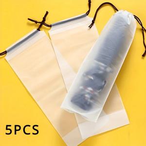 1/3/5pcs 투명 방수 우산 보관 가방 휴대용 재사용 가능한 Drawstring 가방 홈 스토리지 주최자 우산 Accessorie